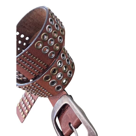 Calvin Klein Studded Leather Belt | Rustic Western Rock Chic main image 6